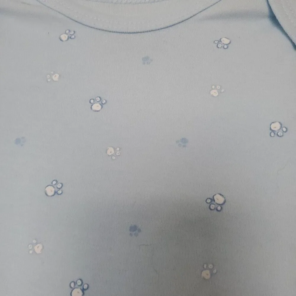 Little Me Doggy Run Blue Bodysuit Set of 2 Organic Cotton 9Months